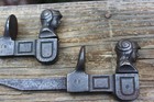 Antique Cast Iron Figural Shutter Dogs     Bust Design     Architectural Salvage