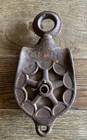 Antique Vintage Cast Iron And Wood Barn Pulley