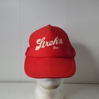 Stroh s Beer Logo Hat Sportcap Men s One Size Red Vintage Mesh Trucker Cap