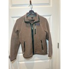 Youth Patagonia Sherpa Fleece Jacket Neutral Brown Green Trim Size Xl  14 