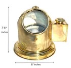 Vintage Ship Binnacle Mount Compass With Oil Lamp Antique D  cor Maritime Usa Nav