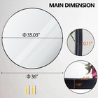 Timeless Beauty 36inch Matte Black Mirror Rustic Boho Spaces Large Circle Mirror