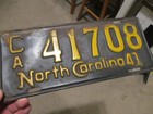 Odd Type 1941 North Carolina License Plate  Ca  41708