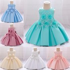 Flower Girls Bridesmaid Dress Baby Kids Party Lace Bow Wedding Dress Princess