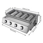Gas Bbq Grill Stainless Steel Outdoor Camp Picnic Barbecue Shish Kabob 4 Burner 