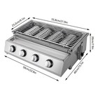 Stainless Steel Commercial Gas Bbq Grill With Stainless Steel Grilling 4 Burners