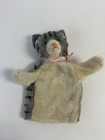 Vintage Steiff Hand Puppet Tabby Cat Mohair 1950s 60s German Plush Tag Button