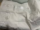 Sferra Italy Nwt 2pc Euro Shams Rosina 406tc Percale Embroidery Ivory white