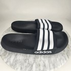 Adidas Adilette Shower Cloudfoam Sandals Black White Mens Size 10 Aq1701