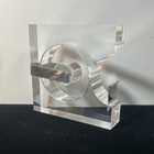 Vintage Clear Desktop Tape Dispenser  moma  With Serrated Cutter  Tape Holder