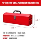 Portable 19  Metal Tool Box Storage Tray Bin Workshop Tool Parts Organizer Red