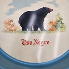 Vintage Oso Negro Ginebra Seca 13  Serving Tray Red Black Lettering Bar
