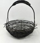 Metal Wire Bird Nest Style Handled Basket Country Cottage Farmhouse Rustic Decor