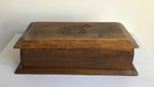 Vintage Farmhouse Handcrafted Lidded Wooden Box Storage Carved Rose  Signed