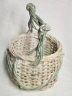Vintage Hand Woven Wicker Basket With Handle Very Unique 6x9 5 Inches