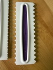 Wilton Plastic Cake Scraper icing Comb Set 3pc White Purple Scalloped Serrated