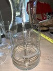 Cocktail Mixing Carafe Pitcher W spout Glass Stir Stick Vintage Etched Sail Ship