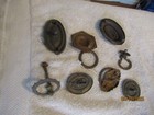Antique Victorian Metal Brass Cast Iron Ornate Pull Knobs 8 1890s 1900s