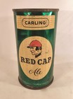 Vintage Carling Red Cap Ale Metal Intact Flat Top Beer Can Empty