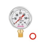 Glycerin Filled Fuel Pressure Gauge  1-1 2  Dial Size  304 0-60psi Lower Mount