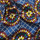 Ankara Long Maxi Skirt With Pockets Mosaic Abstract Blue Red Yellow One Size