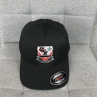 Port Authority Hat Cap Fitted One Size Black Mens Crest Logo Flexfit Baseball