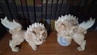 Vintage Kutani Porcelain Figurine Japanese Shisa Guardian Lion Foo Dog - Pair