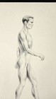 Vintage Original Nude Drawing Male Nude Sketch Graphite Pencil