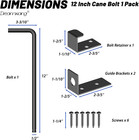 12  Heavy Duty Cane Bolt Gate Drop Rod Extra Thick Hardware Ground Latch For Woo