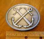 Crossed Anchor Belt Buckle  3  Silver Finish  new In Package 