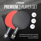 Stiga Premium 2   player Table Tennis Set     Includes 2 Ittf Approved Paddles  3 Wh