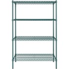 Heavy Duty Green Moisture Proof Metal Wire Walk In Cooler Shelf Rack Commercial