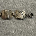 Vintage Childs Silver Tone Native American Indian Theme Panel Bracelet W  Chief