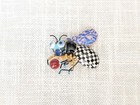 Jewelry 10 Cynthia Chuang Bee Fly Brooch Porcelain Glass 2  Whimsical Pin As-is