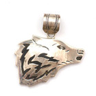 Large Navajo Sterling Silver Wolf Pendant