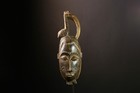 African Mask Baule Carved Wood Tribal Bird Crest Vintage Original Decor-7460
