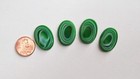 Lot Of 4 Vtg Czech Glass Oval Cabochons 18 X 25 Mm  Green White Swirl  Flat Back