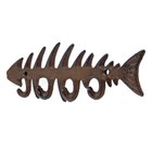 Fish Skeleton Bones Key Hook Rack Cast Iron Antique Style Rustic Nautical Decor 