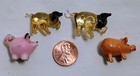 Vintage Miniature Pig Figurine Lot Glass  Ceramic  Wood