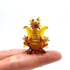 Dragon Wing Glass Figurine - Premium Color Glass Sculpture With Layered Amber