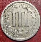 1866 Three Cent Nickel  Free Shipping