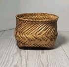 Vintage Antique Miniature Woven Berry Gathering Basket 3 5  -e2