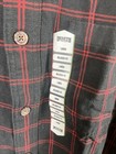 Duluth Trading Co Mens Large Free Swingin  Flannel Plaid Button Up Shirt Black