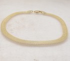 10  Wide Bizmark Bismark Chain Ankle Bracelet Anklet Real Solid 10k Yellow Gold