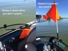 Orange Safety Boating Flag Mount