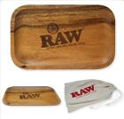 Raw Rolling Papers Wood Rolling Tray 11x7 W  Storage Bag - Rawthentic 
