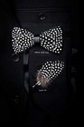 Feather Bow Tie Peacock Pre-tied Bow Tie Brooch Sets Tuxedo Black white-1