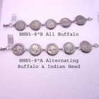 Buffalo Nickel Bracelet 5 Coin 1970s Parts new Old Stock  Available 5 Sizes