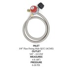 4 Ft  0 Psi To 20 Psi High Pressure Propane Regulator And Steel Braided Hose
