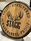 Authentic Buffalo Trace Stagg Logo Distillery Bourbon Barrel Head 21   - Carved